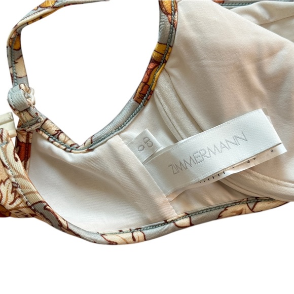 Zimmermann Andie Floral Underwired Bikini Top Size 0CD - Picture 8 of 9